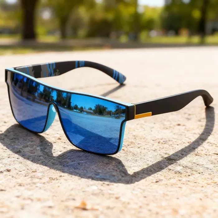 Lunettes de soleil de sport colorées classiques 2 pièces-lentille monobloc, UV400 unisexe pour l'ext
