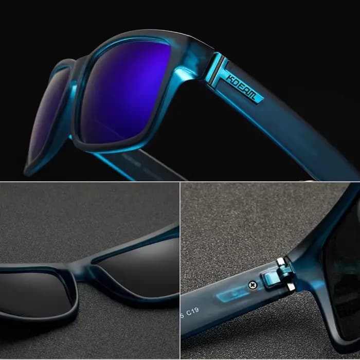 KDEAM nouvelles lunettes de soleil polarisées carrées noires hommes lunettes de créateur à dessus pl