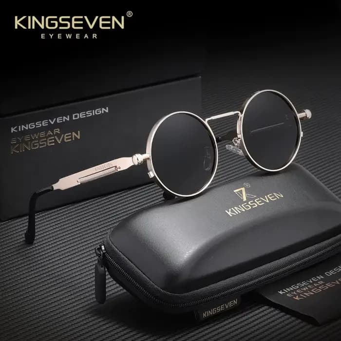 Lunettes de soleil rétro KINGSEVEN, style steampunk, polarisées UV400, pour hommes et femmes, montur