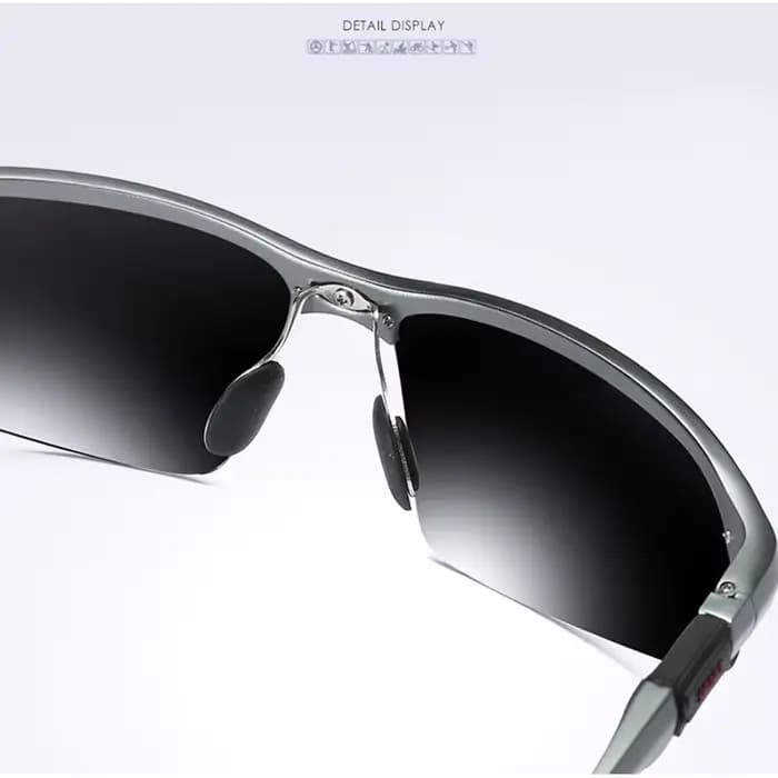 AOWEAR-Lunettes de soleil miroir sans monture pour hommes, lunettes de soleil polarisées, qualité de