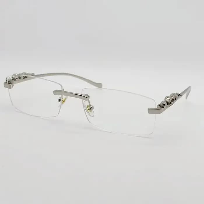 Monture de lunettes sans monture pour femmes et hommes, mode guépard, décoration Business Cool, mont