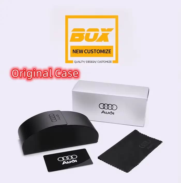 Lunettes de soleil polarisées AUDI avec boîte d'origine, lunettes de soleil de luxe pour hommes, lun