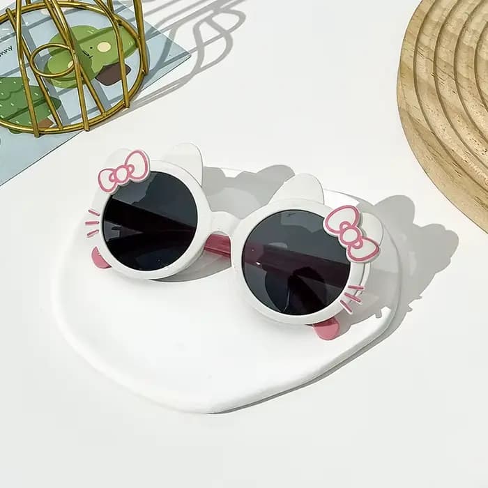 Lunettes de soleil d'été ornées d'arc pour filles, jolies lunettes protégées contre les UV, lunettes