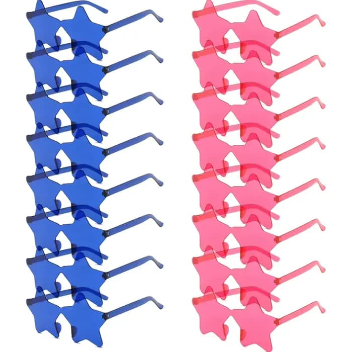 KAMMPT 16 paires par ensemble lunettes de soleil sans monture en forme d'étoile mode mignon couleur