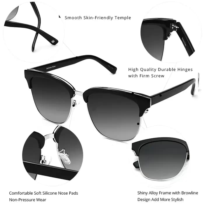 ZENOTTIC – lunettes de soleil polarisées pour hommes et femmes, Design de marque, demi-monture, Vint