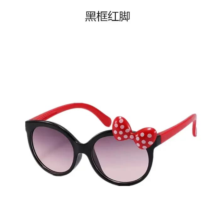 Lunettes de soleil décorées avec nœud en plastique, monture ronde, résistantes aux ultraviolets, pou