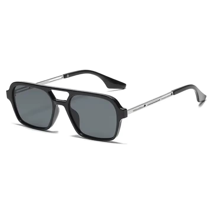 Lunettes de soleil carrées pour femmes et hommes, marque Punk, petite monture jaune, rétro, Double f