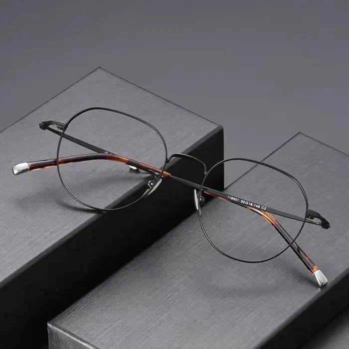 FIRADA lunettes confortables à la mode luxueux rond lunettes en titane montures de lunettes de vue p