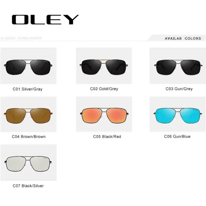 OLEY — Lunettes de soleil à verres polarisés pour hommes, mode contemporaine, protection des yeux, a