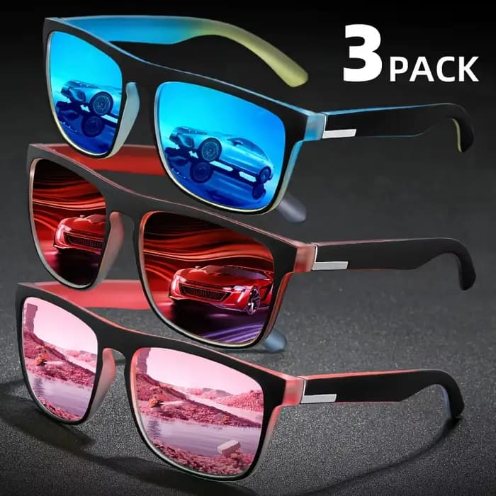 Lunettes de soleil polarisées carrées multicolores, dégradé fantastique, Anti-éblouissement UV400, p