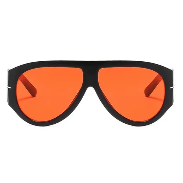 Lunettes de soleil ovales rétro de luxe pour femmes, monture large, couleur thé noir, style pilote c