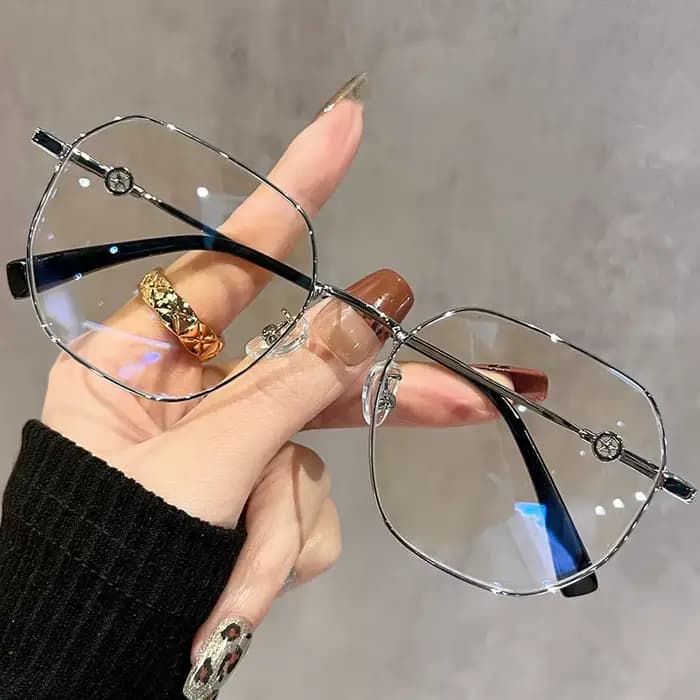 Lunettes à la mode pour femmes, avec montures de lunettes polygonales, Anti-lumière bleue, rétro, po