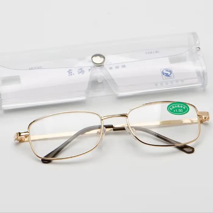 Lunettes de lecture anti-fatigue pour hommes et femmes, monture en métal, lentille en verre, lunette