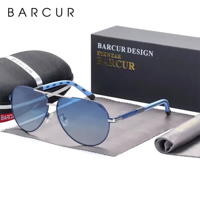 BARCUR Design lunettes de soleil polarisées pour hommes femmes dégradé lentille lunettes de soleil c