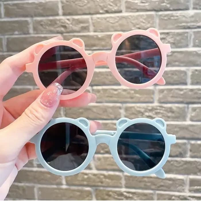 2 paires de lunettes de soleil pliables tendance en forme d'ours, protection UV pour l'été, portable