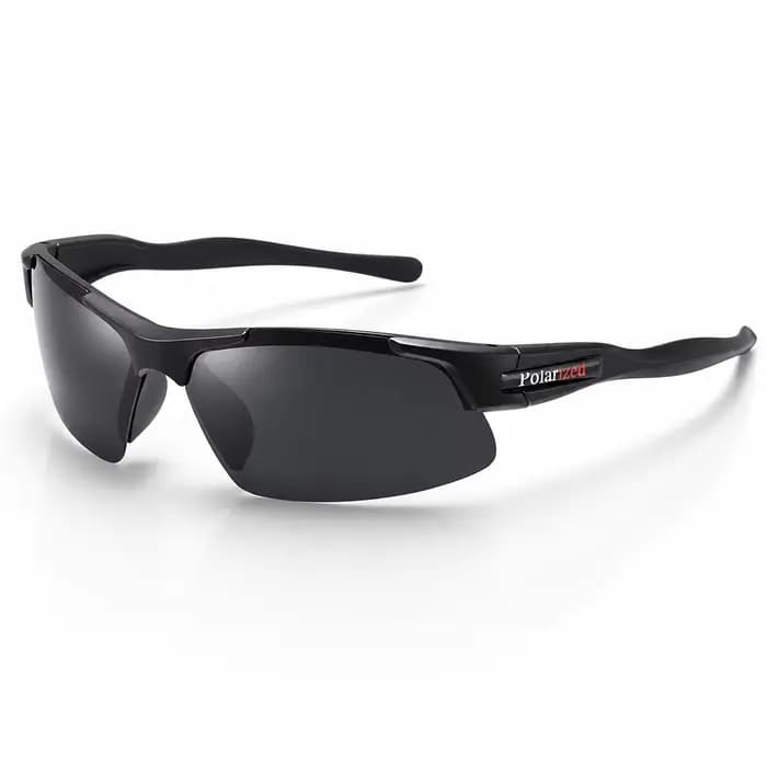 Lunettes de soleil sport polarisées demi-cerclées pour hommes, légères, protection UV400, coupe-vent