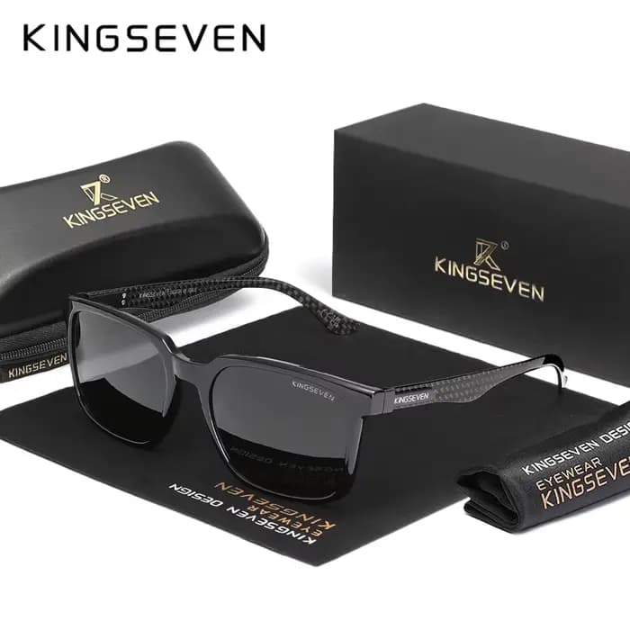 KINGESEVEN haute qualité hommes lunettes de soleil cadre en Fiber de carbone polarisé UV400 mâle lun