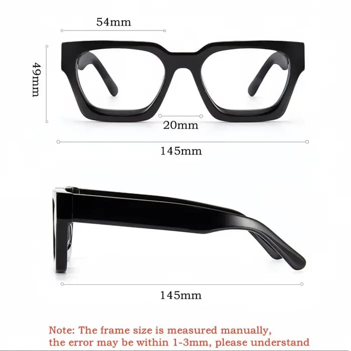 YIMARUILI mode rétro hommes lunettes carré grande taille acétate large-jante conception optique Pres