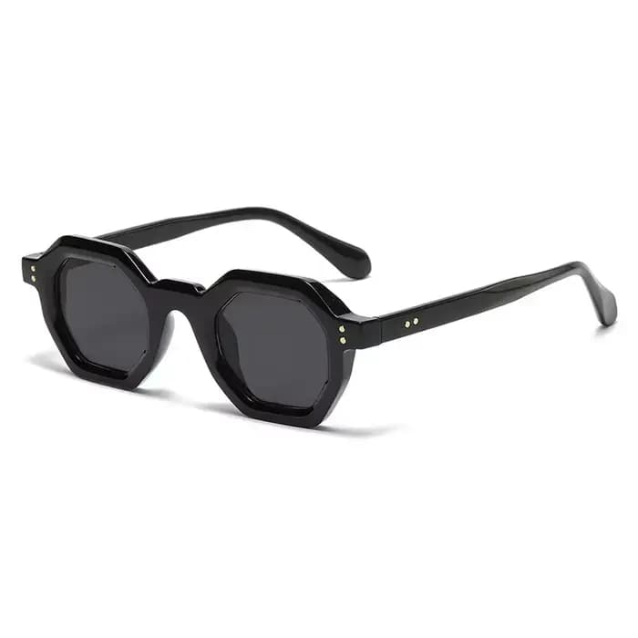 JNPCXI rétro ambre polygone petit carré femmes lunettes de soleil rétro Rivets hommes nuances mode t