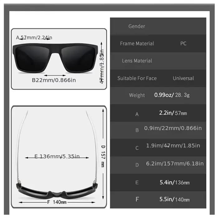 Lot de 5 Lunettes de Soleil Polarisées de Luxe pour Hommes et Femmes, Monture Carrée Tendance, Style