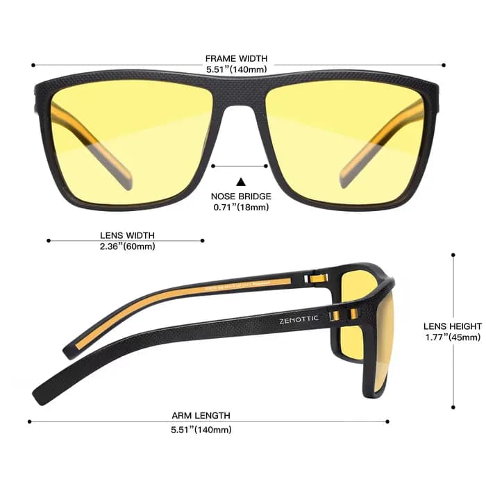ZENOTTIC-Lunettes de soleil polarisées rétro pour hommes, monture TR90 légère, protection UV400, lun