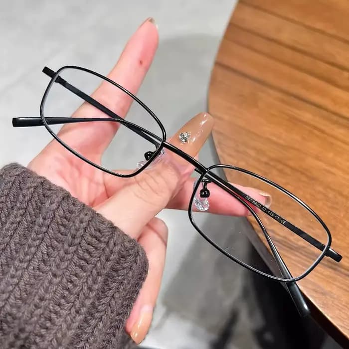 Lunettes de mode montures en métal pour femmes hommes lunettes rectangulaires argentées Anti lumière