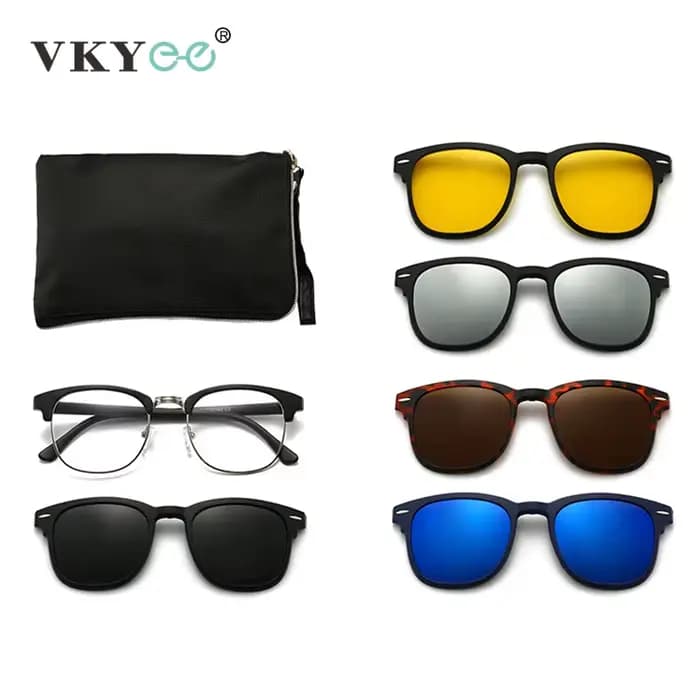 VKYEE lunettes de soleil de mode lunettes à clipser magnétiques demi-monture hommes et femmes lunett