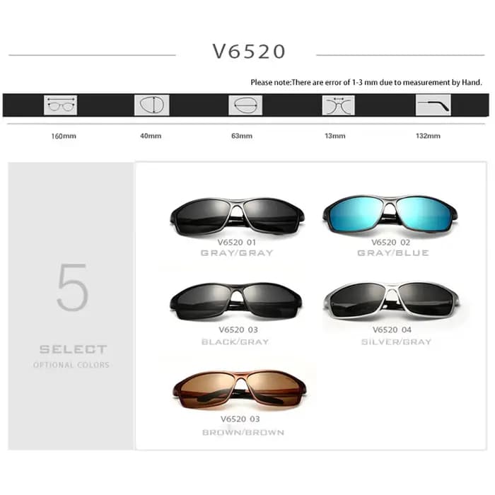 VEITHDIA lunettes de soleil en aluminium hommes polarisées UV400 lentille Sport en plein air conduit