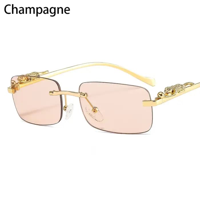 Lunettes de soleil carrées sans bords pour femmes et hommes, marque de luxe de styliste, voyage popu