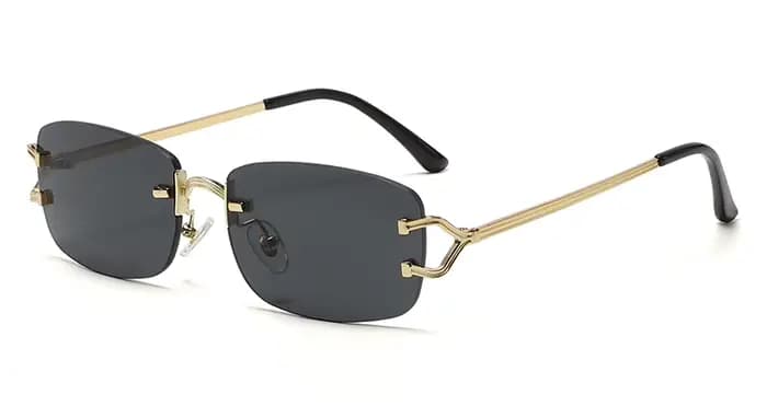 Kachawoo – lunettes de soleil carrées sans monture pour hommes, gris, noir, marron, à la mode, sans