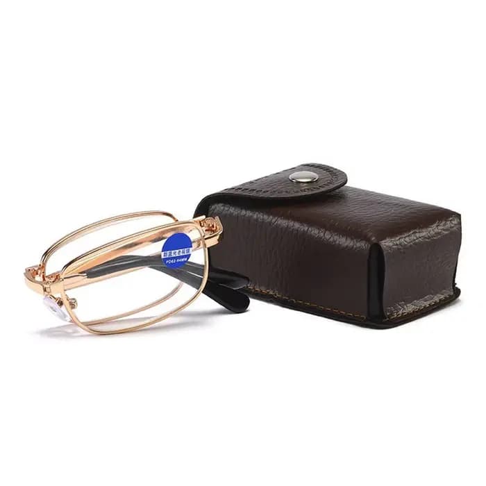 Lunettes de lecture pliantes en métal rétro pour hommes avec étui, loupes, argent, or, + 1.0, 1.5, 2