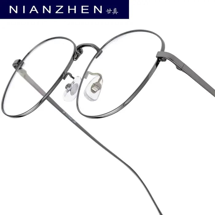 NIANZHEN alliage de titane lunettes cadre hommes rond marque Design lunettes femmes ultraléger rétro