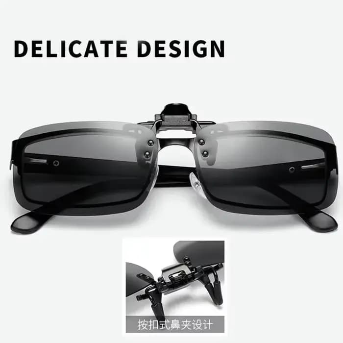 Lunettes de soleil polarisées à lentilles grises, 4 couleurs, Clip rabattable UV 380, pour la condui