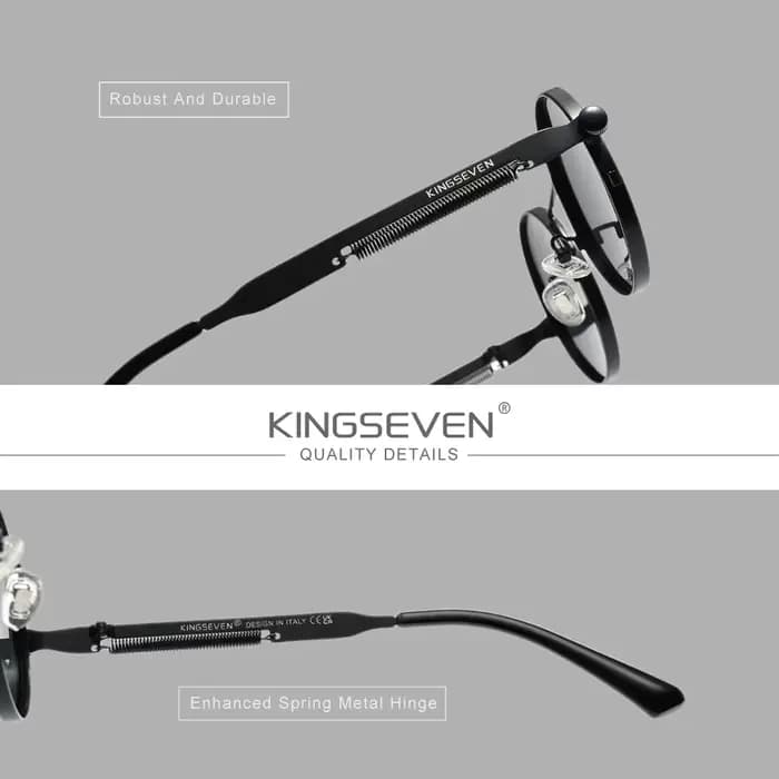 KINGSEVEN – lunettes de soleil vintage gothiques steampunk pour hommes, anti-UV400, polarisées, pour