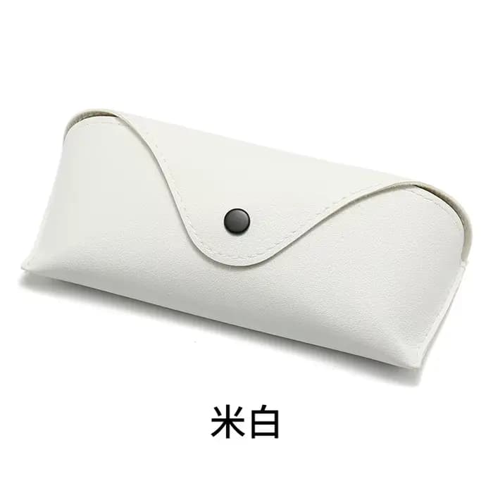 Boîte à lunettes en cuir haut de gamme de couleur unie, résistante à la pression, pour lunettes de s
