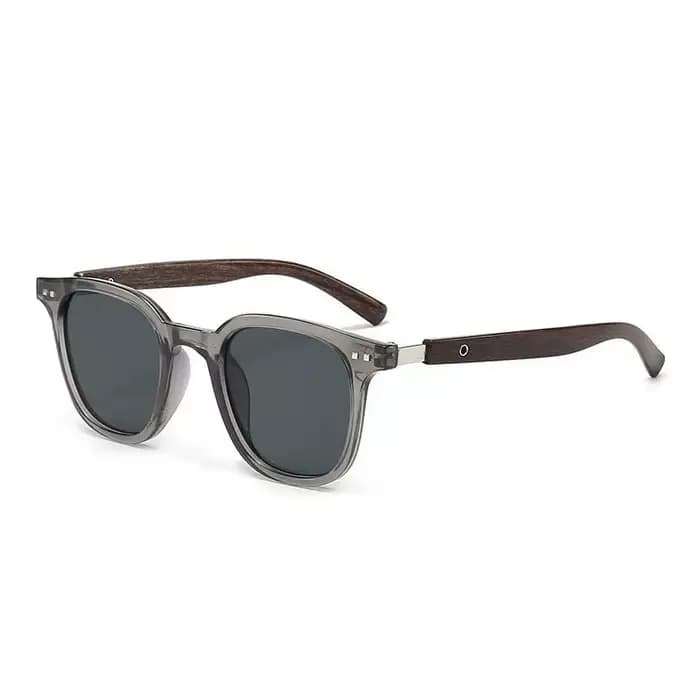 Lunettes de soleil classiques marron, monture carrée esthétique vintage, verres dégradés, texture bo