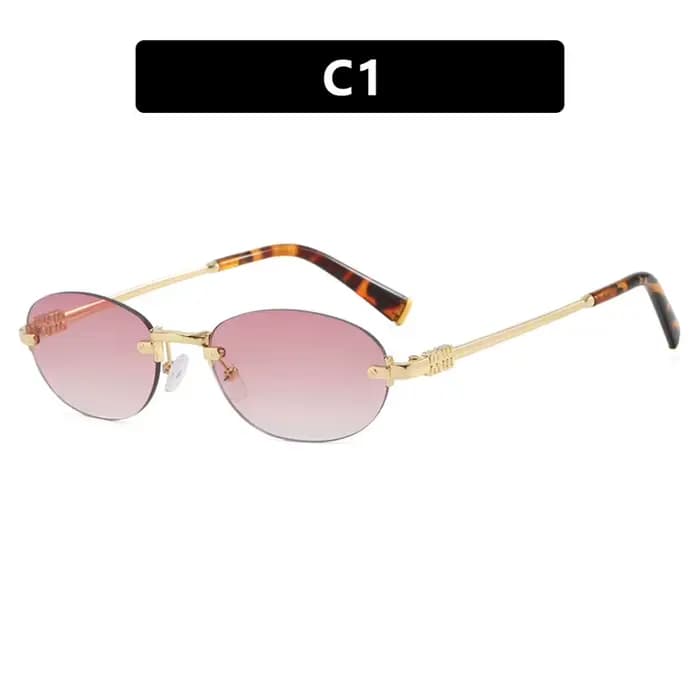 2025 nouvelles lunettes de soleil ovales sans cadre lettre M marques de Luxe lunettes de soleil orig