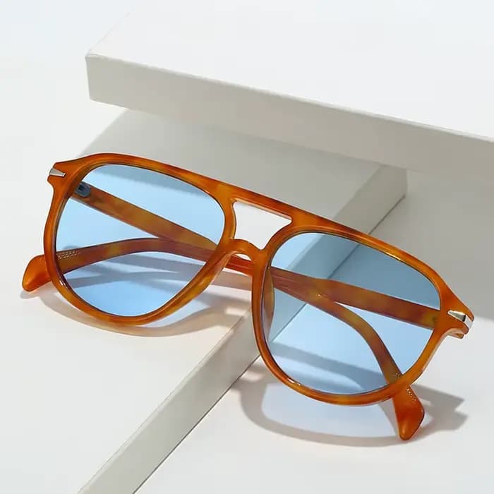 SO & EI rétro Double ponts pilote hommes Rivets lunettes de soleil marque de mode concepteur femmes