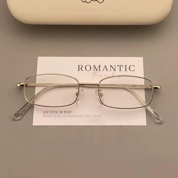 Y2K argent Vintage métal cadre étroit petites lunettes carrées mode Harajuku lunettes pour hommes fe