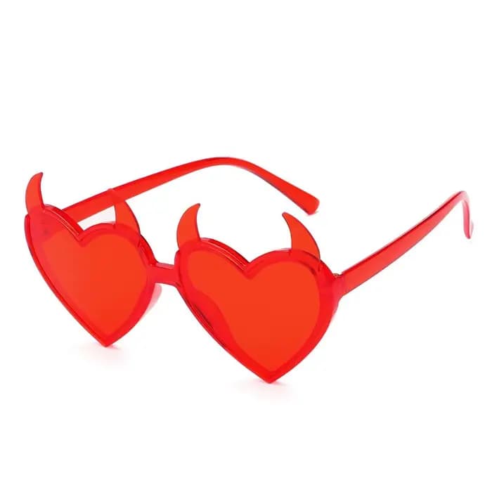 Lunettes de soleil oreilles de diable en forme de cœur pour femmes et hommes, tendance, Protection U