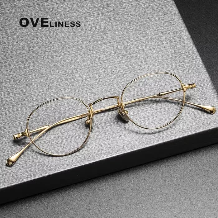 Monture de lunettes en titane pur hommes femmes Vintage rond marque Design montures de lunettes nouv