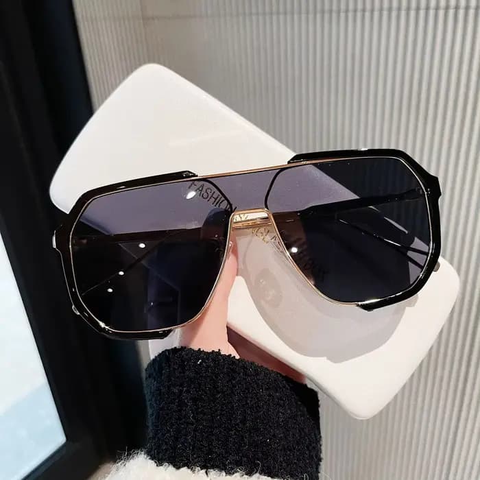 Lunettes de soleil surdimensionnées pour femmes et hommes, une pièce Unique, à la mode, UV400, Punk,