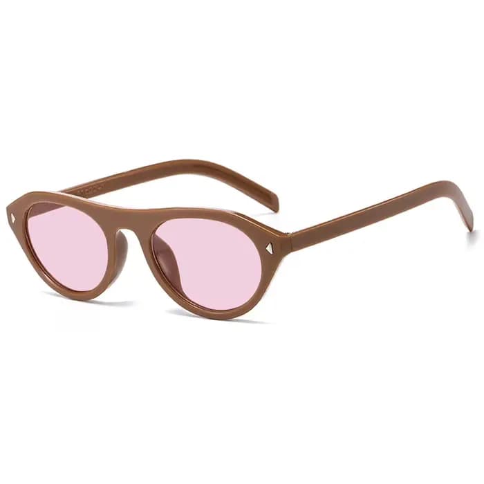 Nouvelle marque de mode léopard lunettes de soleil œil de chat pour femmes vintage petit rond dégrad