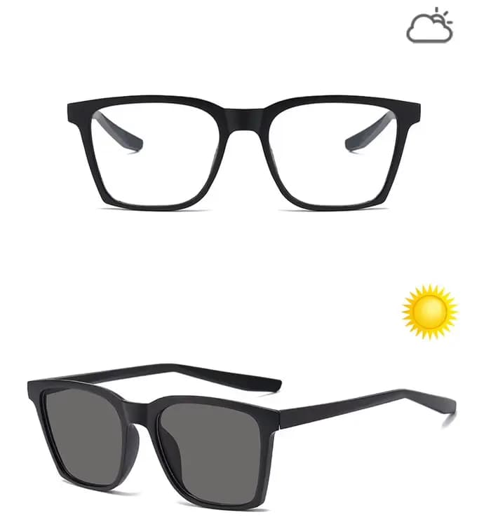 Lunettes photochromiques Samjune, monture noire, fabrication exquise, monture carrée, lunettes de lu