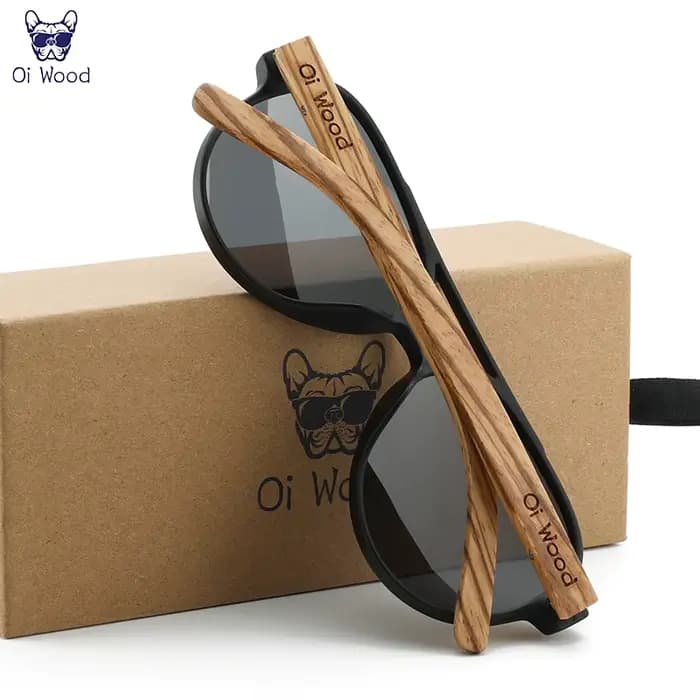 Oi bois lunettes de soleil pour femmes hommes lunettes de soleil en bois polarisées UV400 haute qual