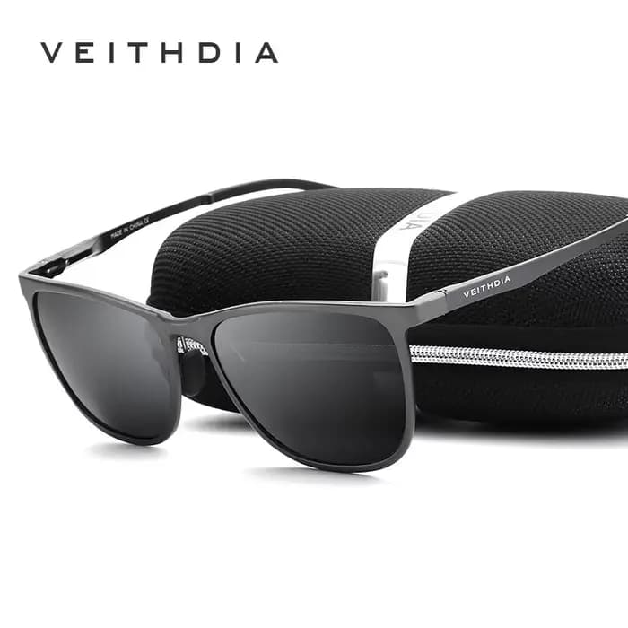 VEITHDIA Rétro En Aluminium De Magnésium de Marque Hommes Lunettes De Soleil Polarisées Objectif Vin
