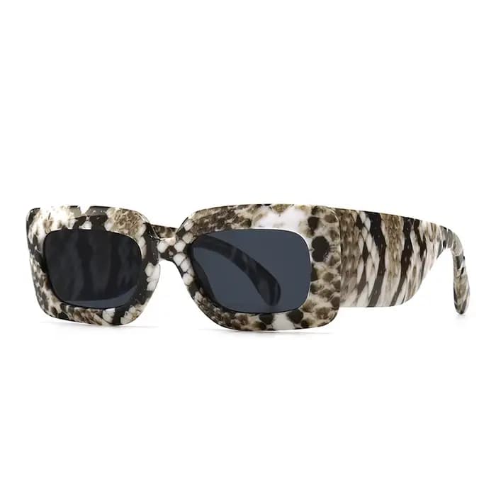Lunettes De soleil carrées hommes femmes peau De serpent lunettes De soleil motif serpent voyage Vin