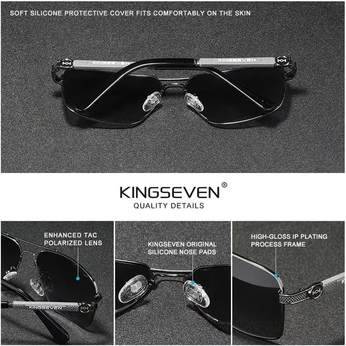 Lunettes de soleil polarisées UV400 pour hommes et femmes de la marque KINGSEVEN, anti-éblouissement