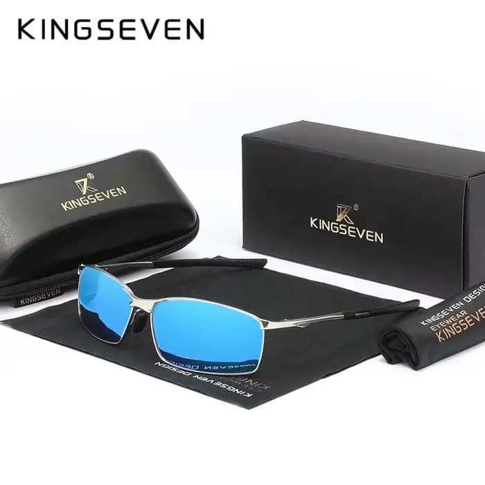 KINGSEVEN mode alliage cadre lunettes de soleil hommes UV400 polarisé rectangulaire lunettes de cycl
