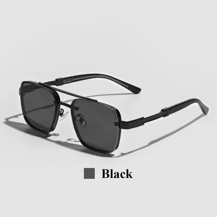Ruiao – lunettes de soleil carrées pour hommes, monture métallique dégradée, nuances de luxe, UV400,